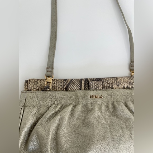 Furla bag, removable strap, all leather, no stains or scuffs, snake leather. - Picture 2 of 7